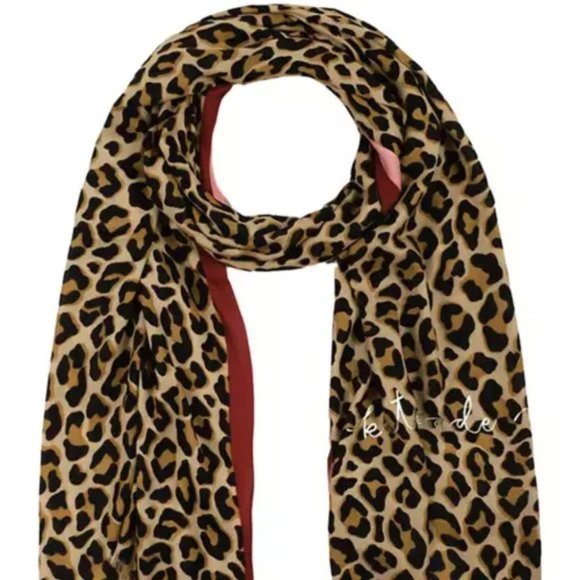 Kate Spade Lovely Leopard Bow Haircalf Belt & Big Cat Oblong Scarf Inc Gift Box - Picture 3 of 8